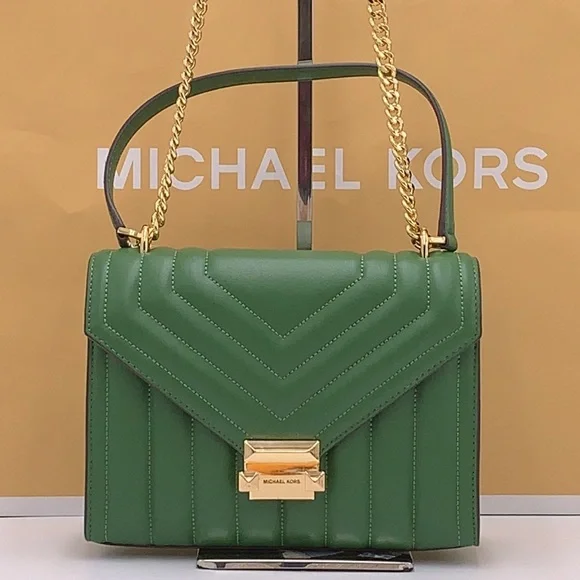 MICHAEL KORS MEDIUM FLAP CHAIN
SHOULDER CROSSBODY BAG FERN
GREEN COLOR - Picture 3 of 16